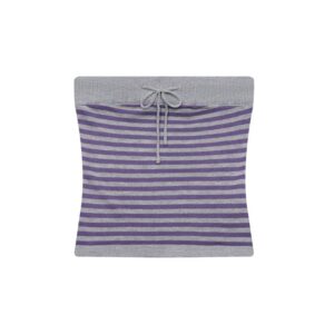 Striped Strapless Tank Top — Purple