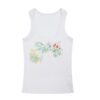 Hand-Painted Floral Tank— White