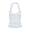 Elegant Lace-Trimmed Backless Halter Top