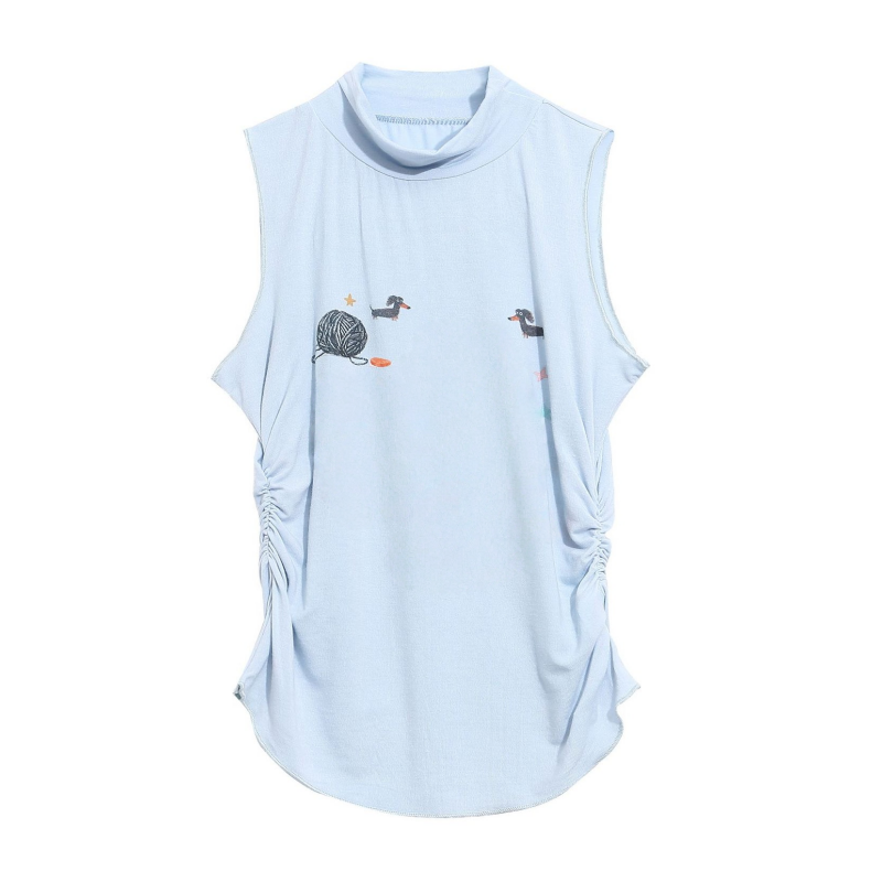 Slim-Fit Oversized Tank Top— Blue