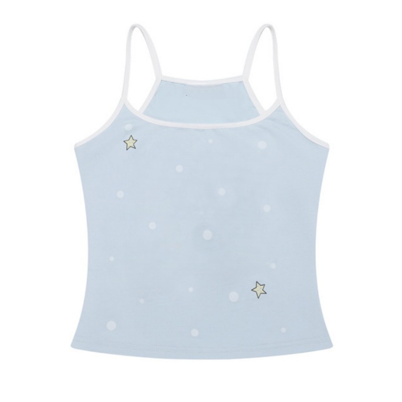 Minimalist Spaghetti-Strap Tank Top — Blue