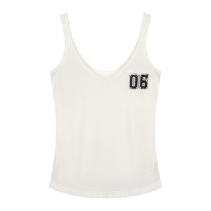 Digital Print Spaghetti Strap Tank Top — White