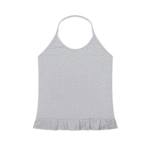 Simple Polka-Dot Halter Top — Grey